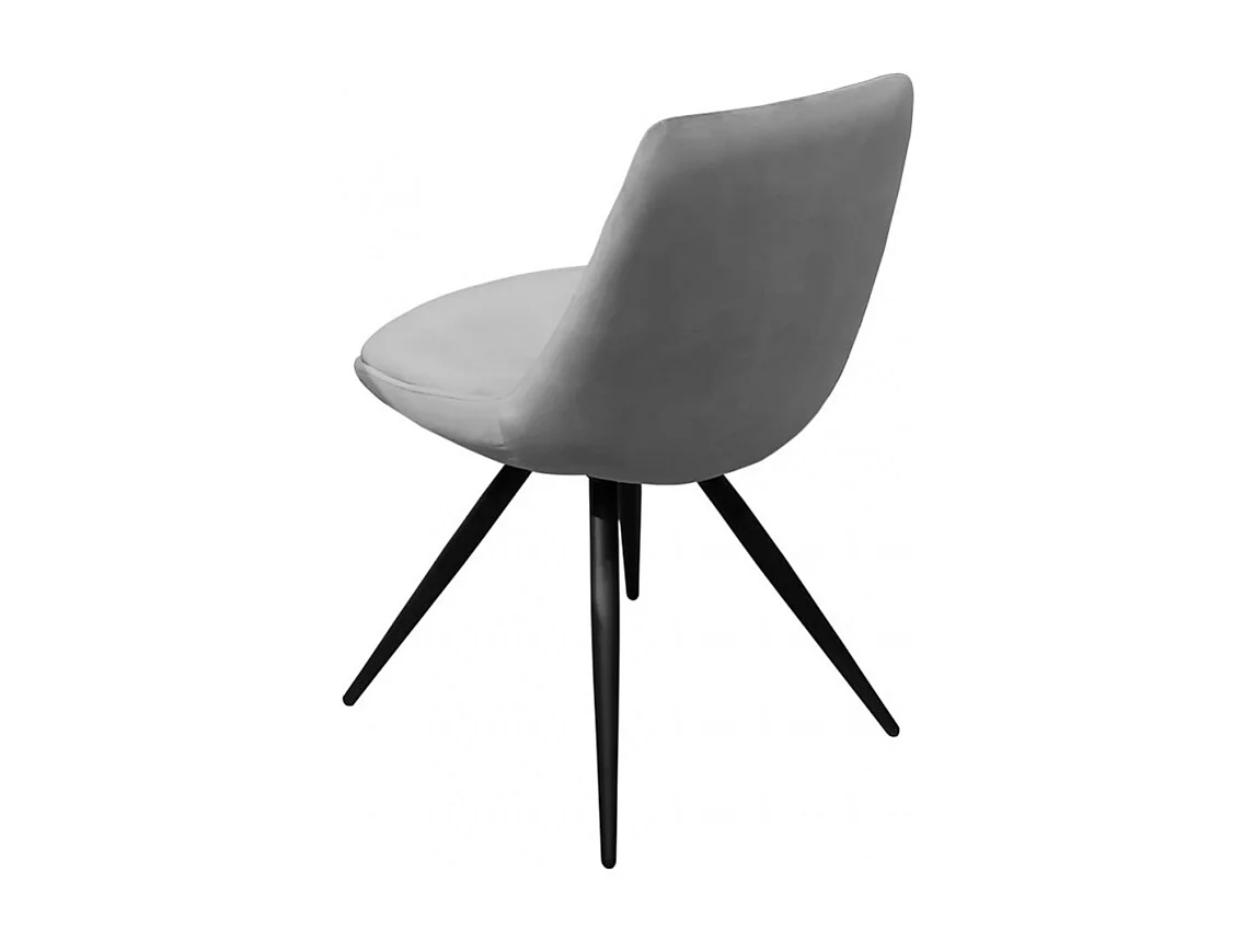 Lot de 2 chaises en velours gris pieds métal noir - LOUNA