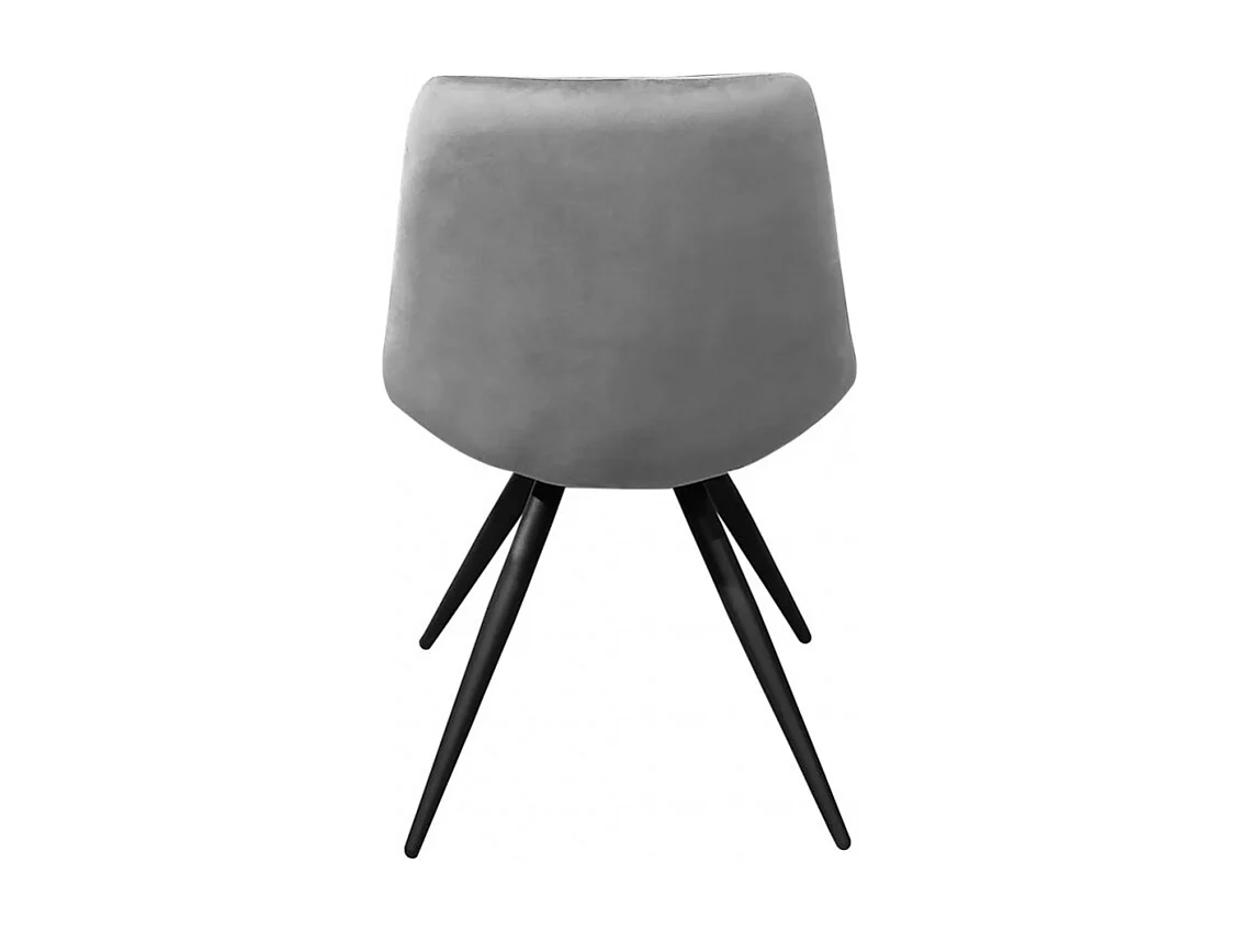Lot de 2 chaises en velours gris pieds métal noir - LOUNA