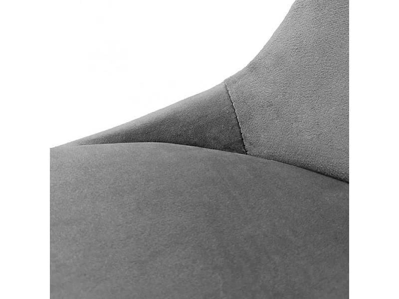 Lot de 2 chaises en velours gris pieds métal noir - LOUNA
