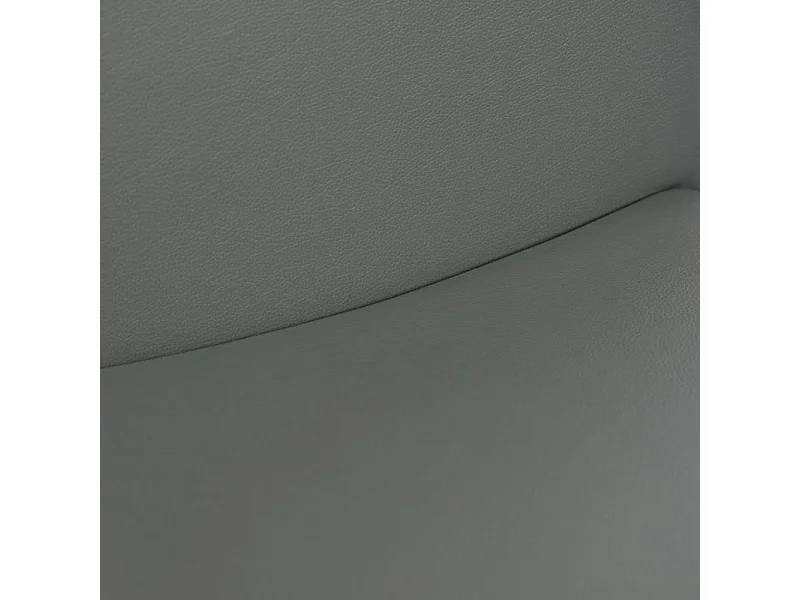 Lot de 2 chaises empilables en simili gris et 4 pieds en acier - LUFY