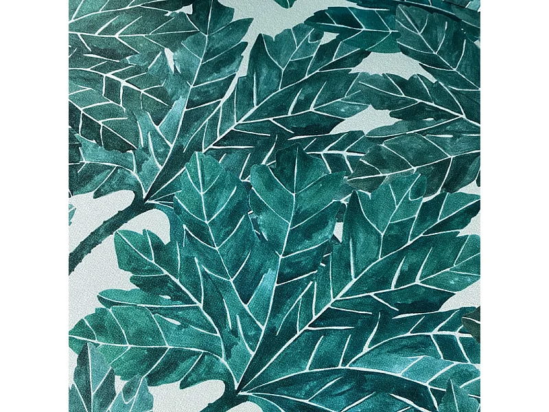 Lot 2 chaises tissu vert motif feuilles pieds métal noir - OFFICE 1685