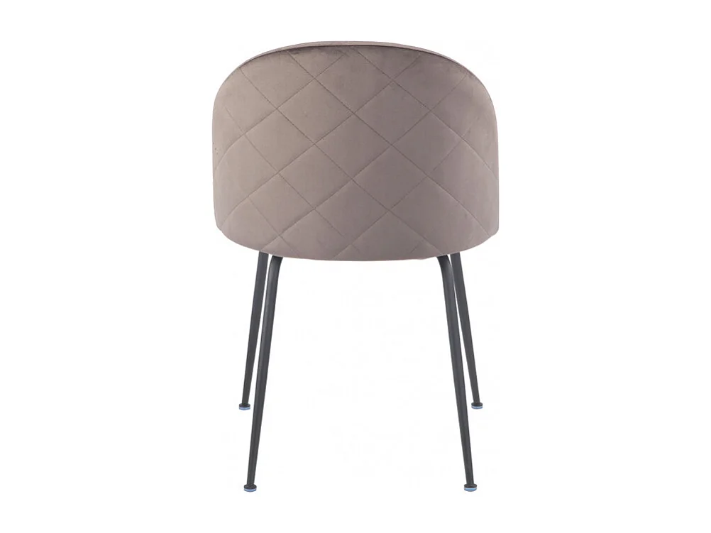 Lot de 2 chaises en velours marron et pieds métal noir - FARA