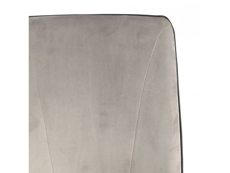 Lot 4 chaises velours gris clair pieds métal chromé - BELLA