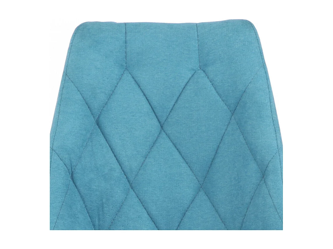 Lot de 4 chaises tissu bleu capitonné et pieds métal - RITA