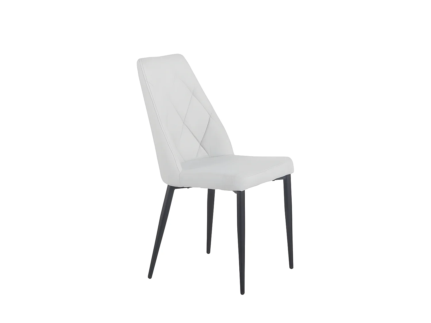 Lot de 2 chaises en tissu gris clair et pieds métal noir - RITA