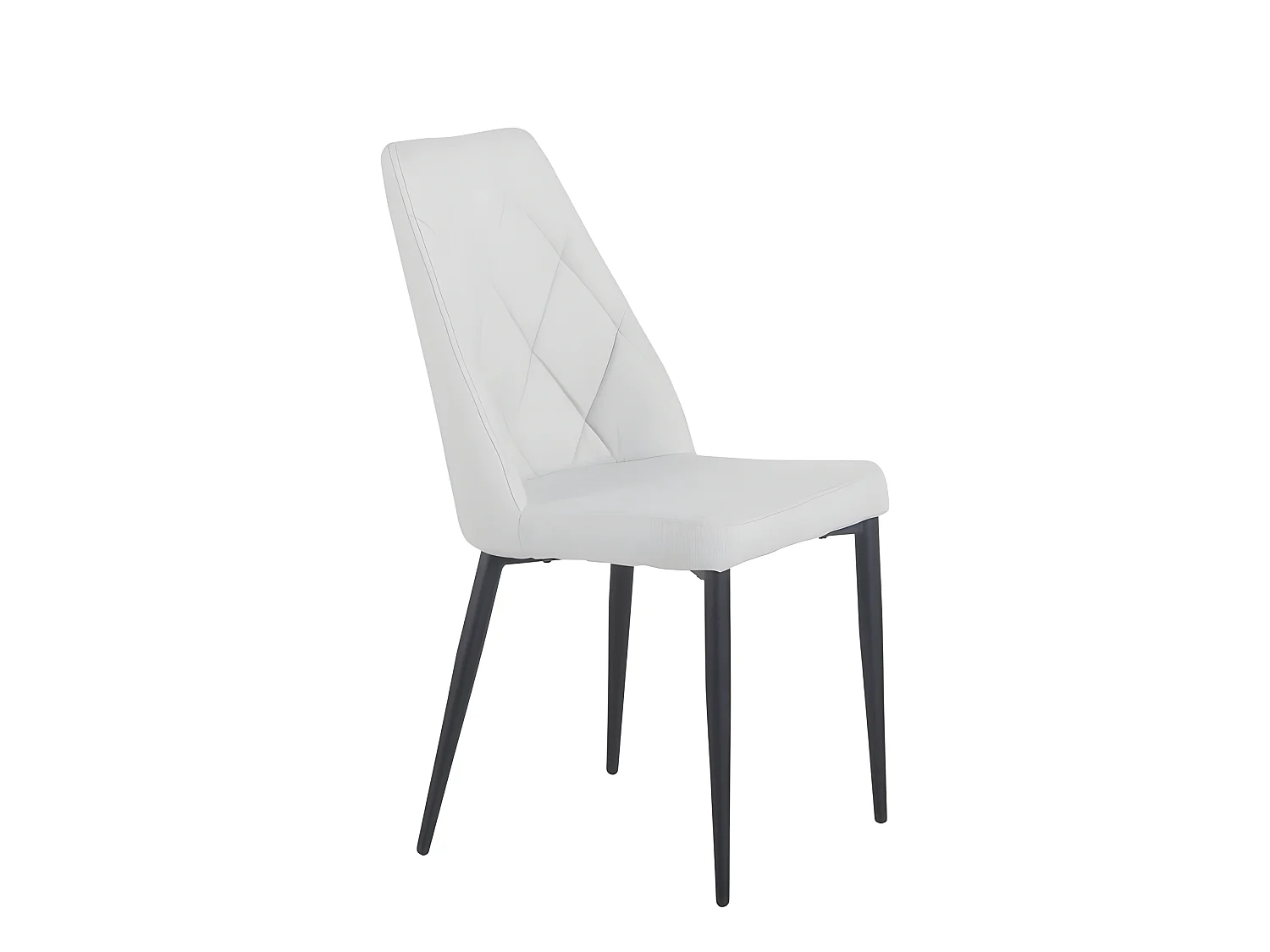 Lot de 2 chaises en tissu gris clair et pieds métal noir - RITA