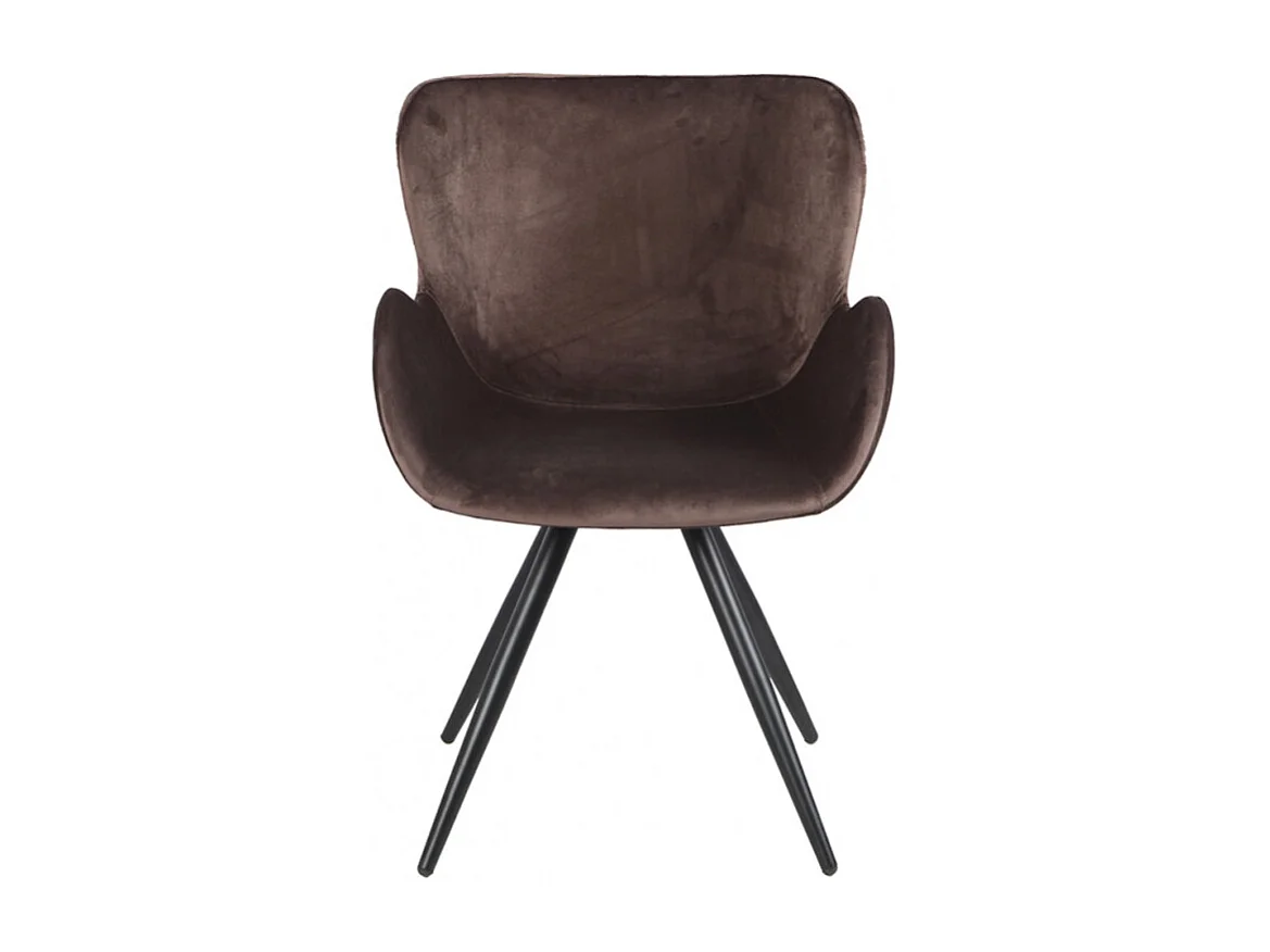 Lot de 2 chaises style scandinave velours marron et métal noir - LOTUS