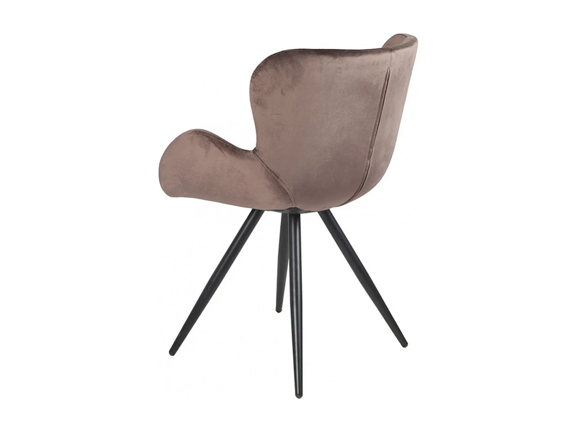 Lot de 2 chaises style scandinave velours marron et métal noir - LOTUS