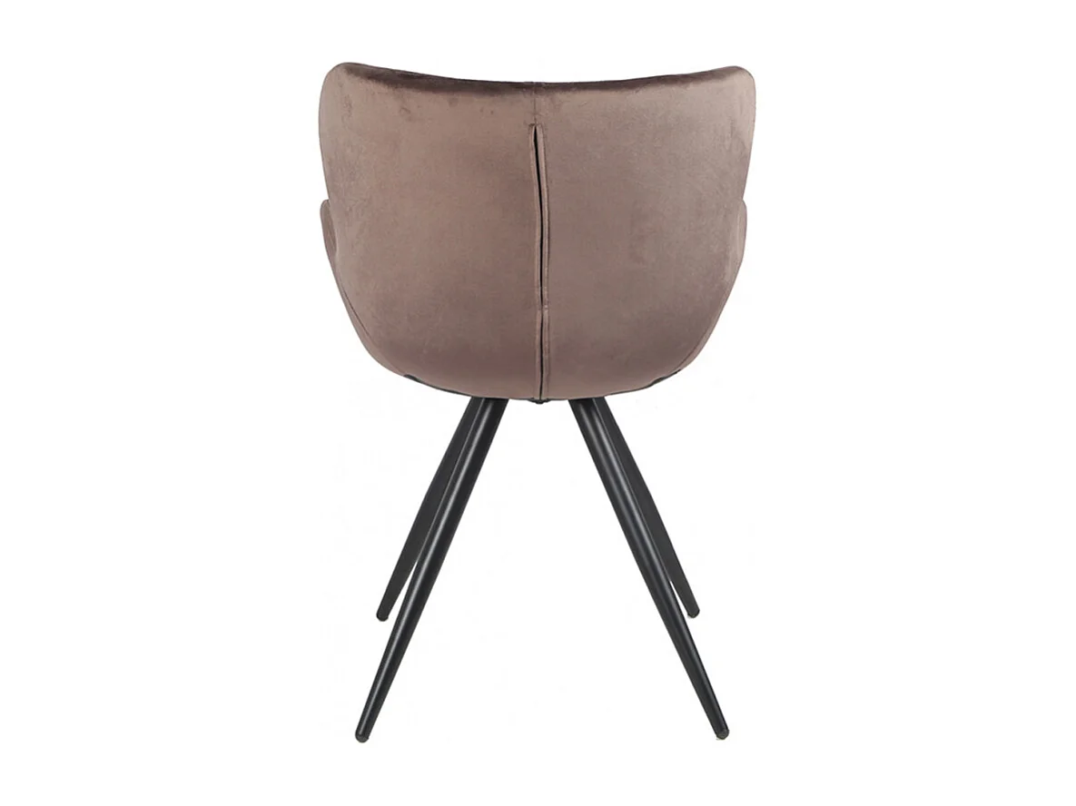 Lot de 2 chaises style scandinave velours marron et métal noir - LOTUS