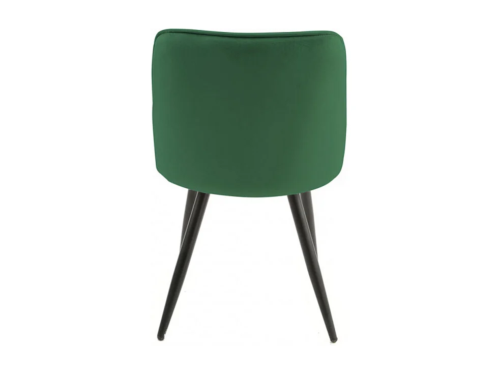 Lot de 2 chaises en velours vert avec piètement en métal noir - TELLY