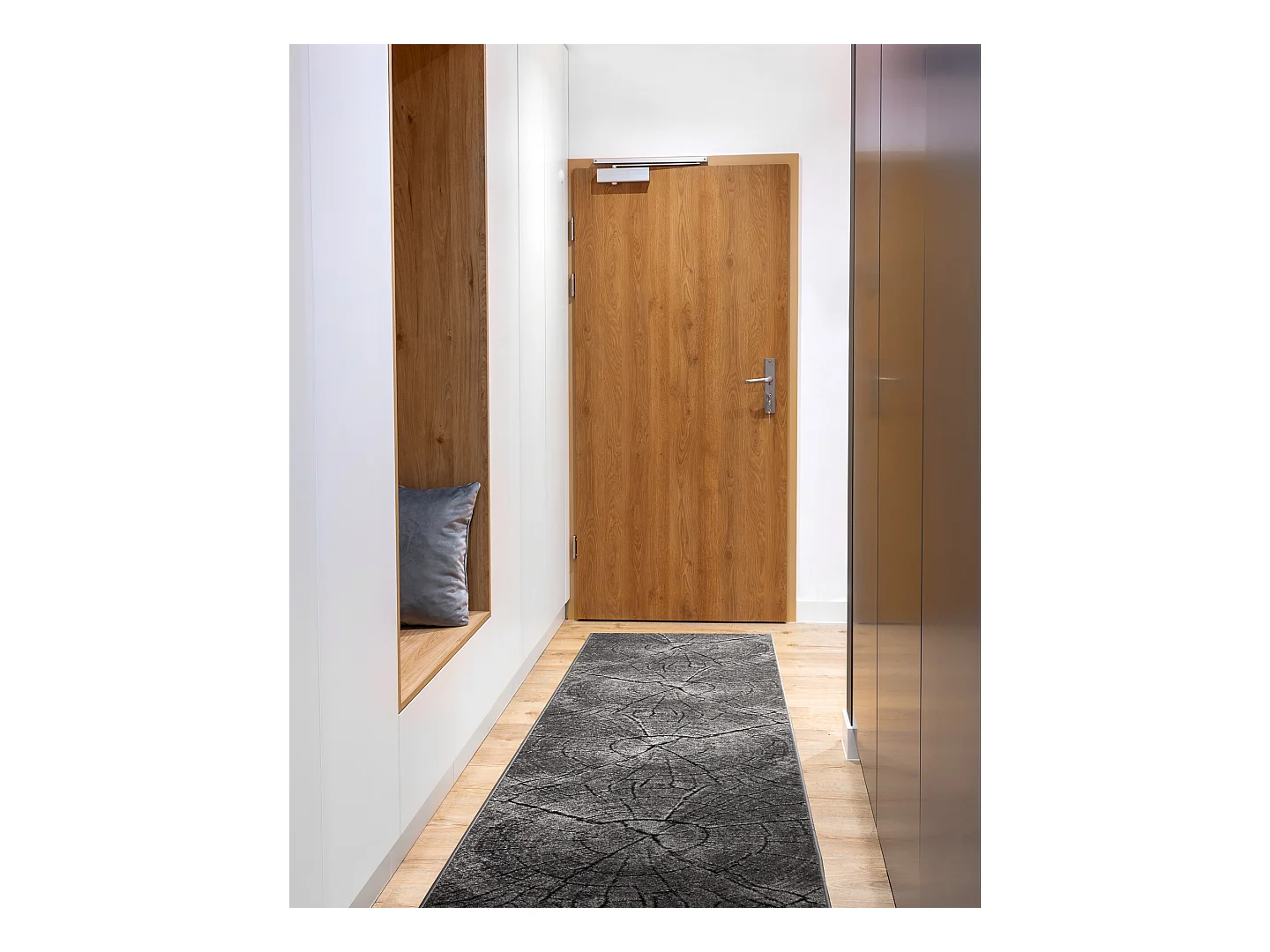 Tapis de couloir SILVER Tronko Arbre Bois gris 80x290 cm