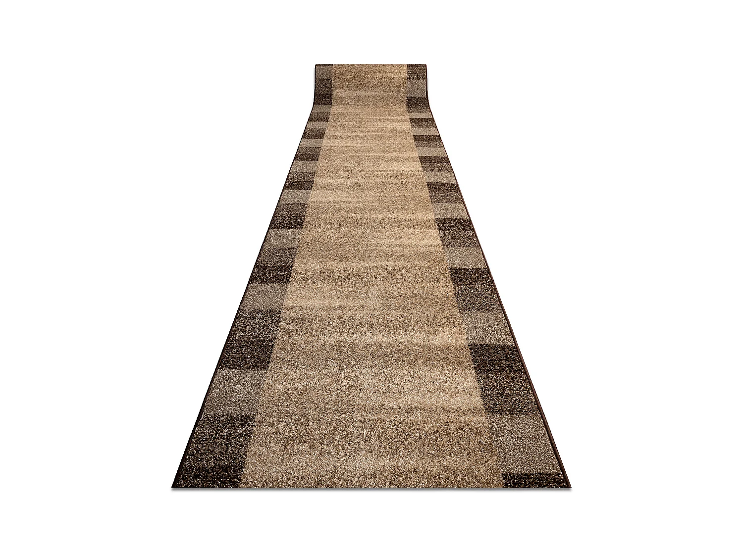 Tapis de couloir KARMEL Etna cadre, sable noix 80x480 cm