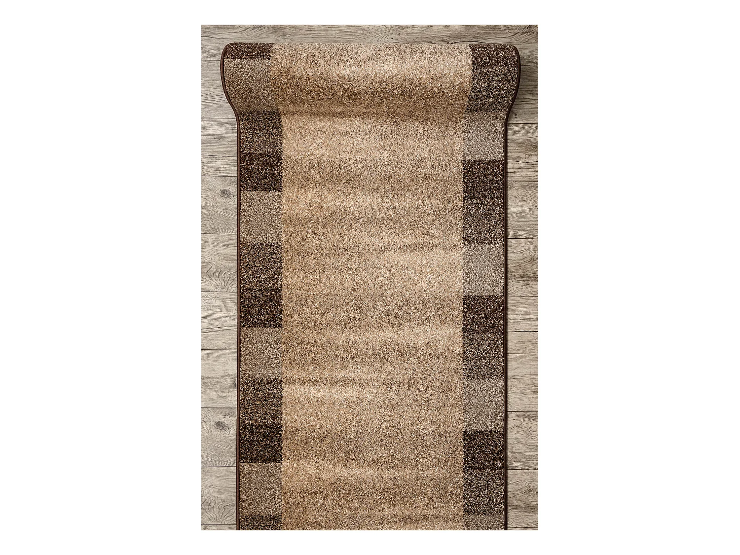Tapis de couloir KARMEL Etna cadre, sable noix 80x300 cm