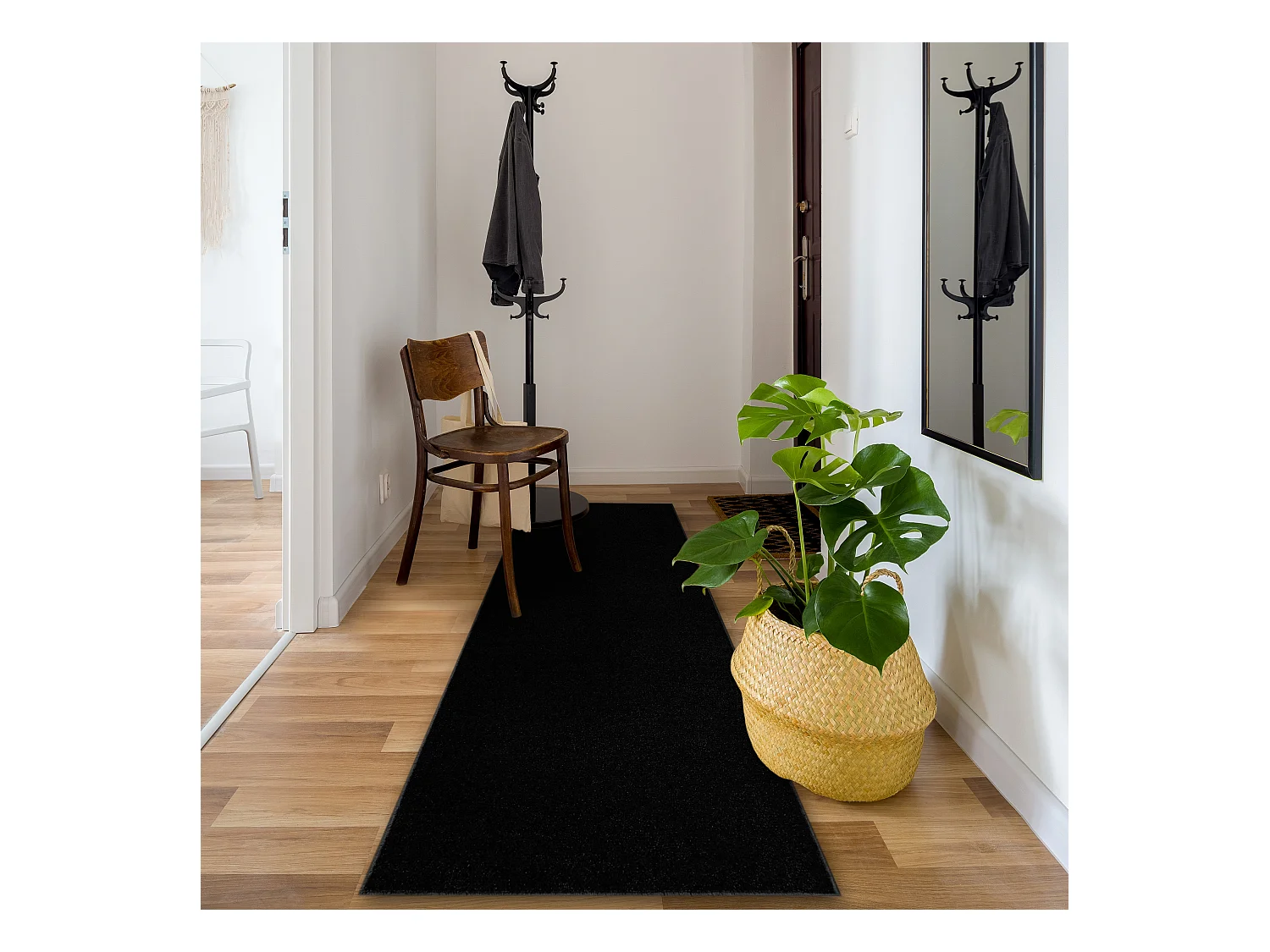 Tapis de couloir TRENDY 159 noir 150x150 cm