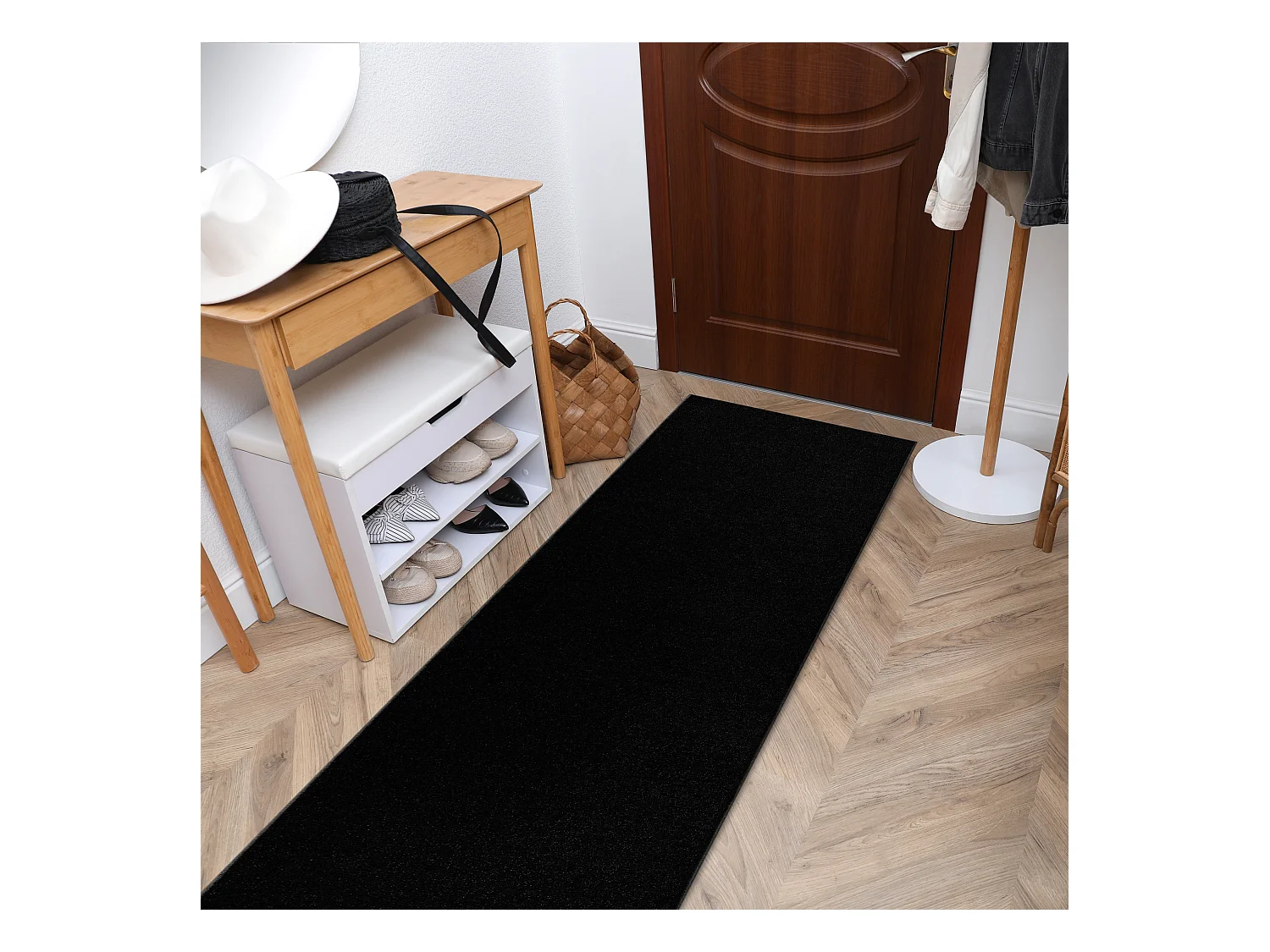 Tapis de couloir TRENDY 159 noir 150x150 cm