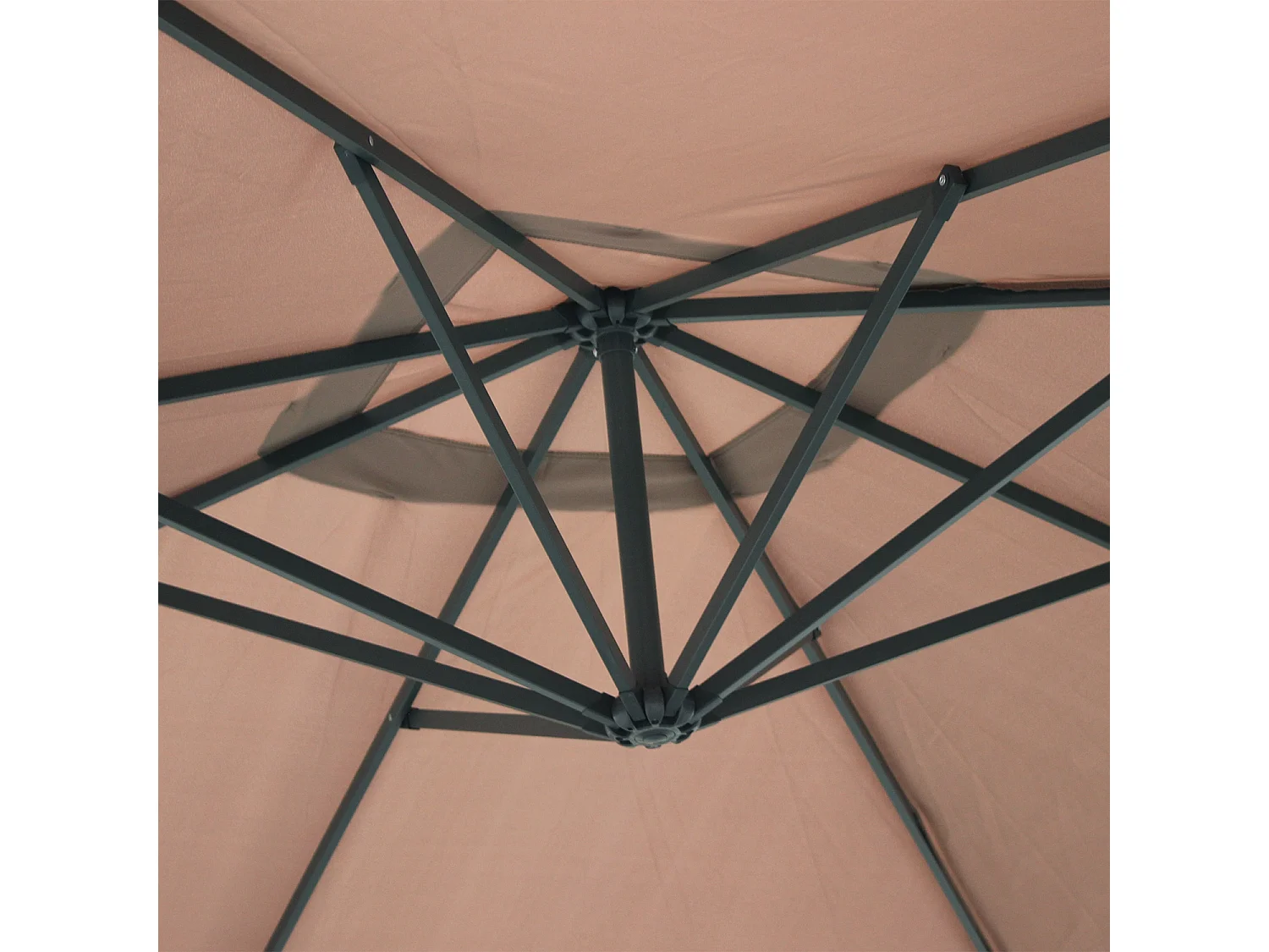 Parasol déporté carré 3x3m - Hardelot 3x3m - Taupe - Manivelle anti-retour | Toile déperlante | Facile à utiliser