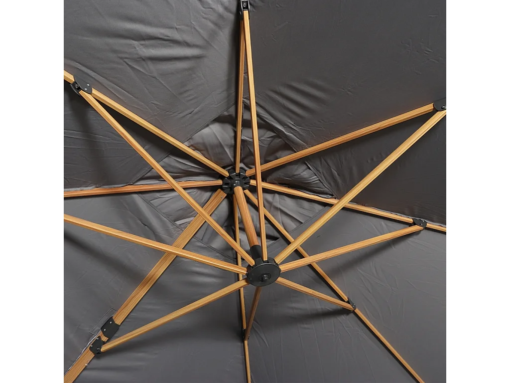 Parasol déporté rectangulaire 3x4m - Wimereux - gris- Parasol excentré inclinable dans 5 positions. rotatif à 360°.