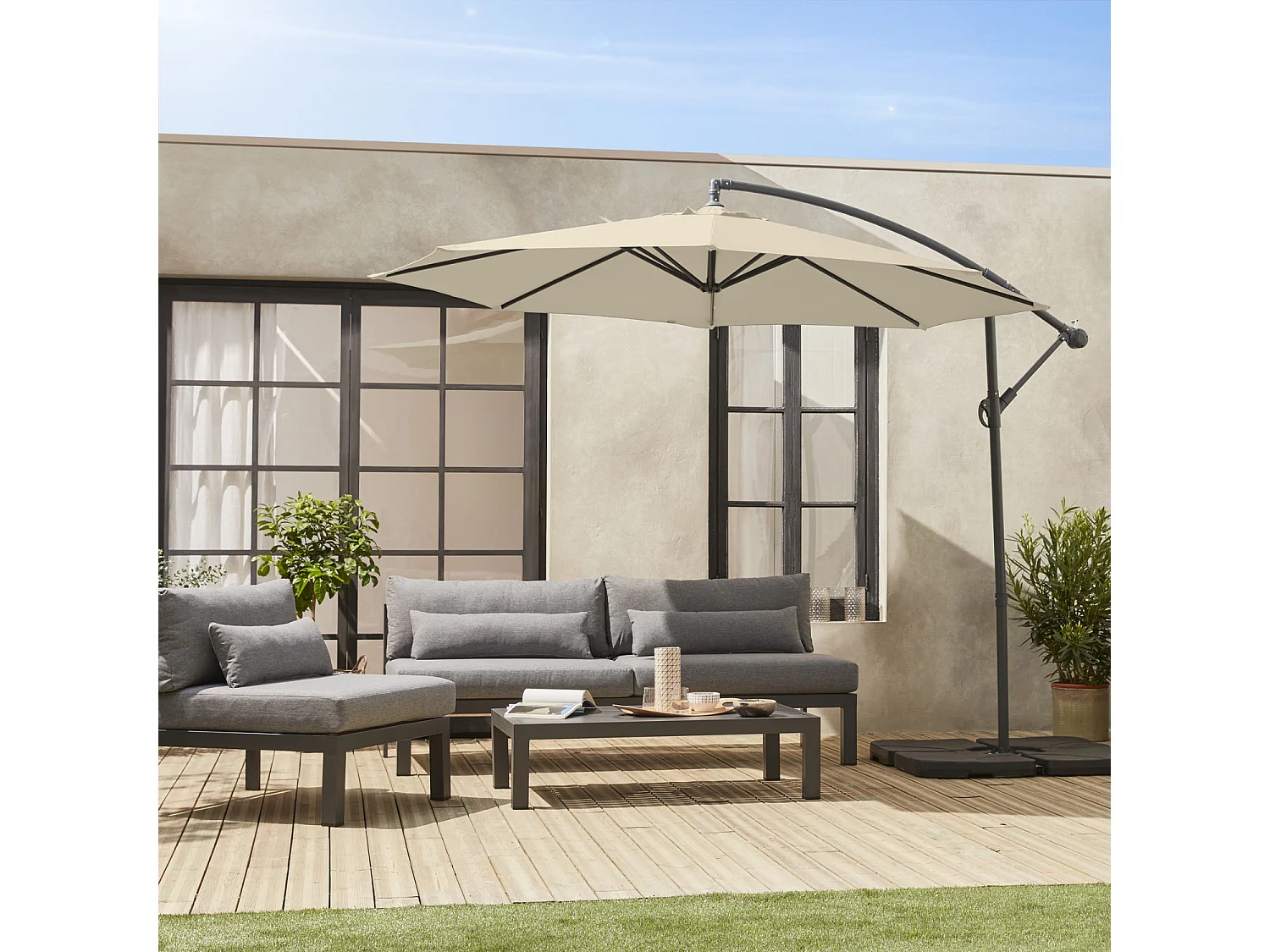 Sombrilla redonda, 350cm beige