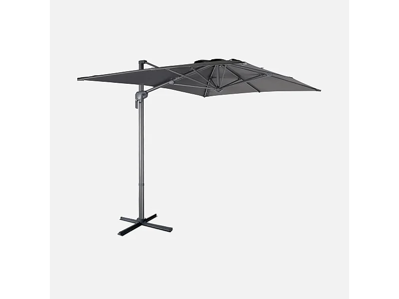 Parasol desplazado rectangular 3x2m gris