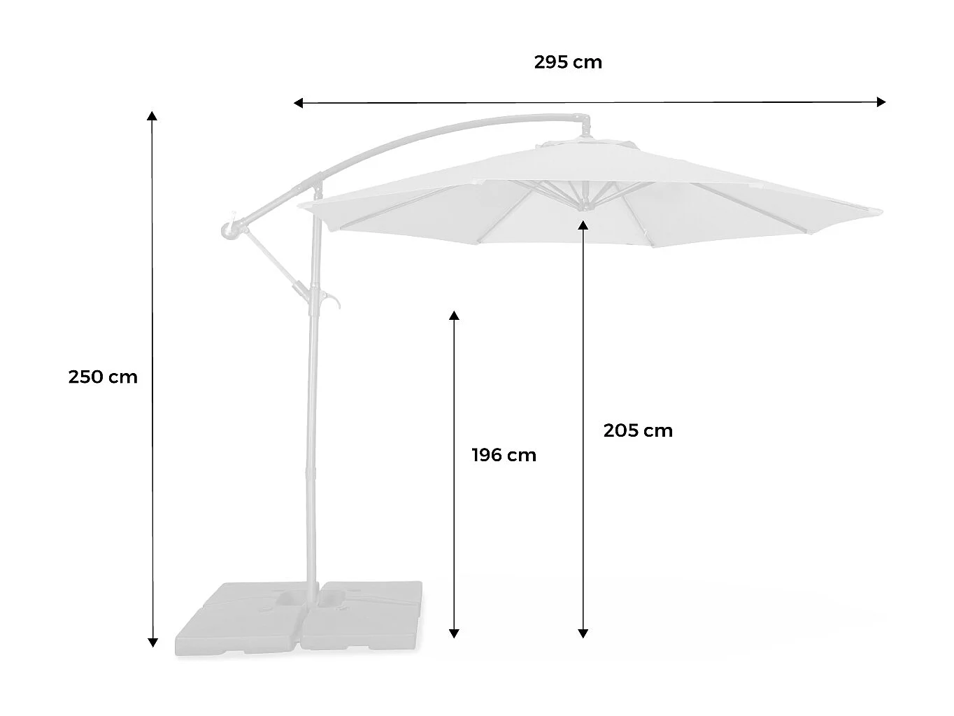 Ombrellone rotondo offset 300cm, blu