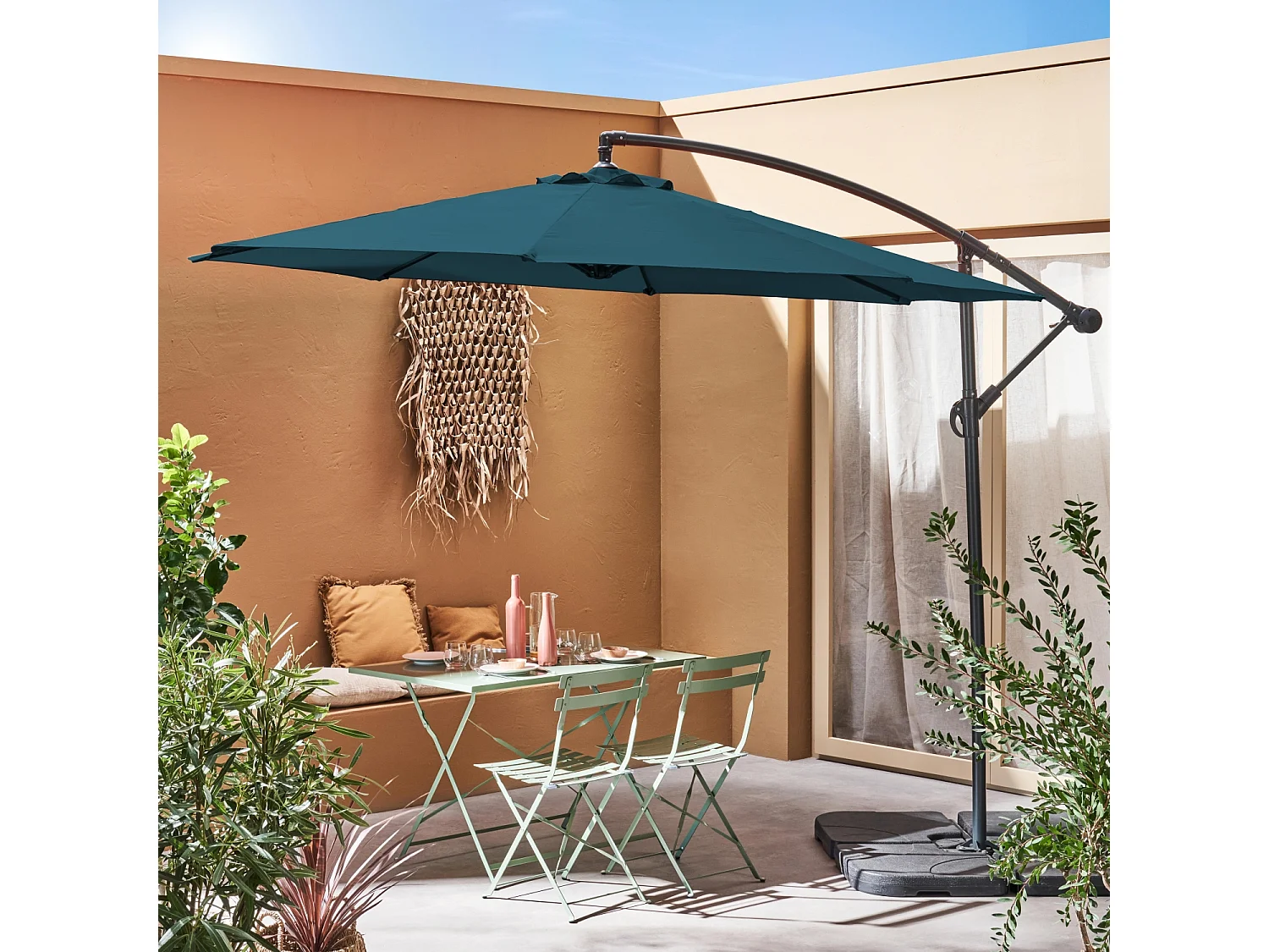 Ombrellone rotondo offset 300cm, blu