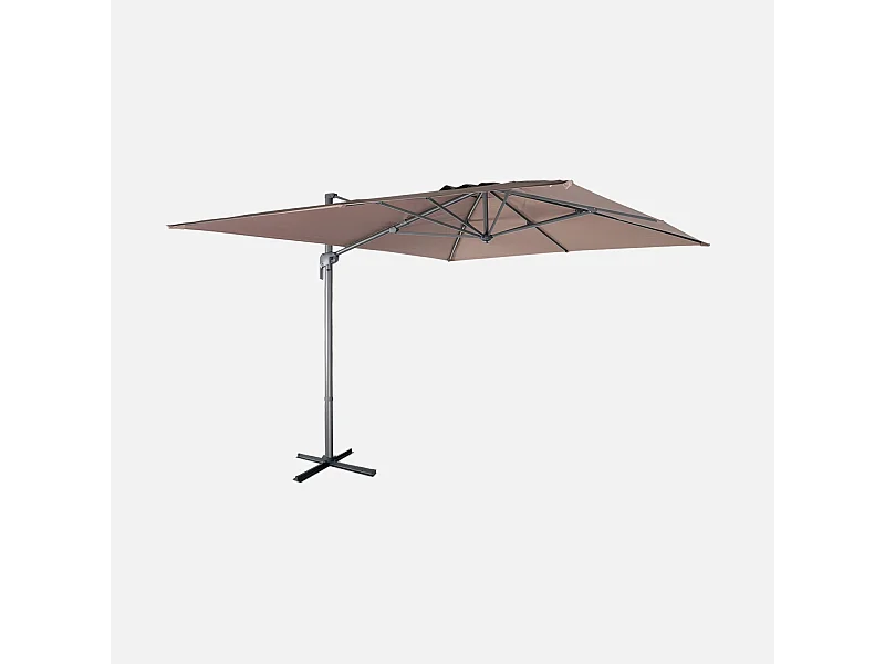 Parasol 3x4m rectangular desplazado pardo