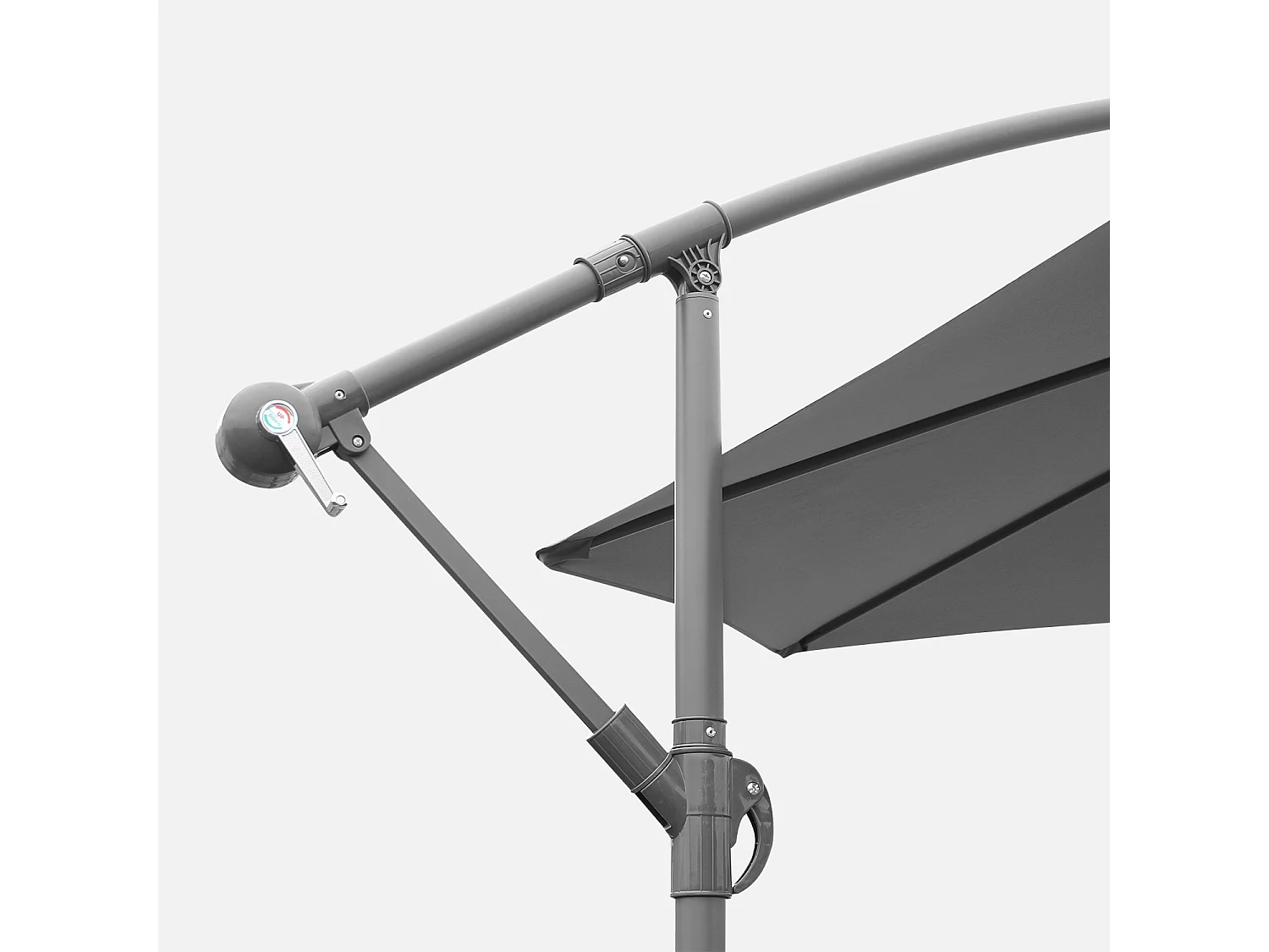 Ombrellone rotondo offset, 350cm, grigio