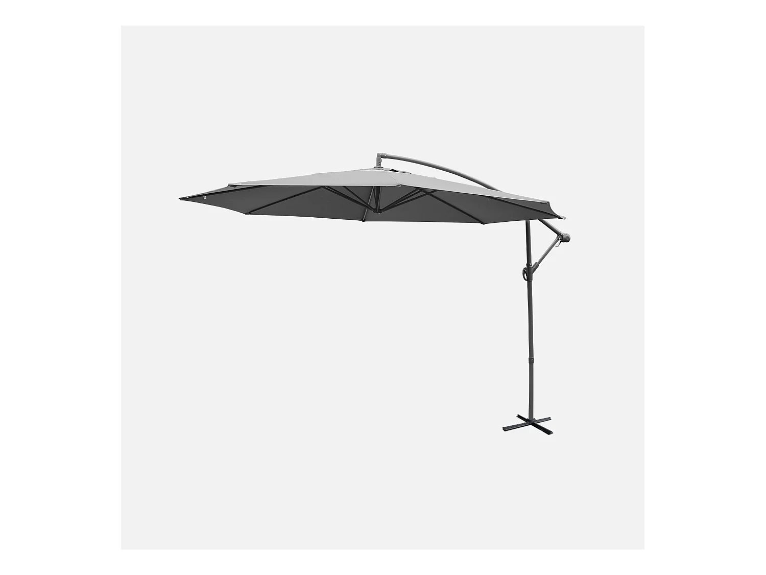 Ombrellone rotondo offset, 350cm, grigio