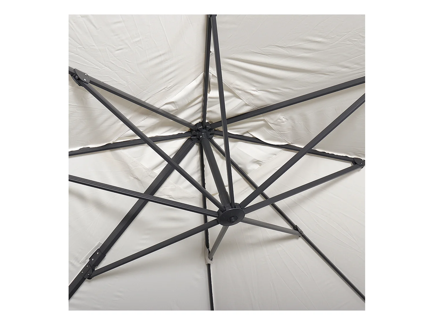 Parasol déporté rectangulaire 3x4m - Wimereux - Ecru - Parasol excentré inclinable dans 5 positions. rotatif à 360°.
