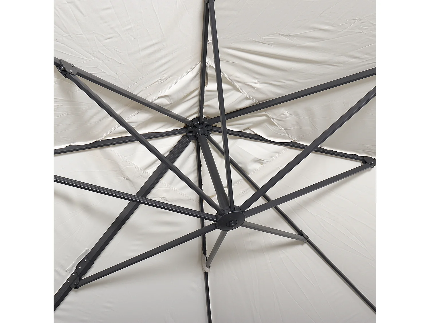 Ombrellone rettangolare, 3x4m + base, ecrù