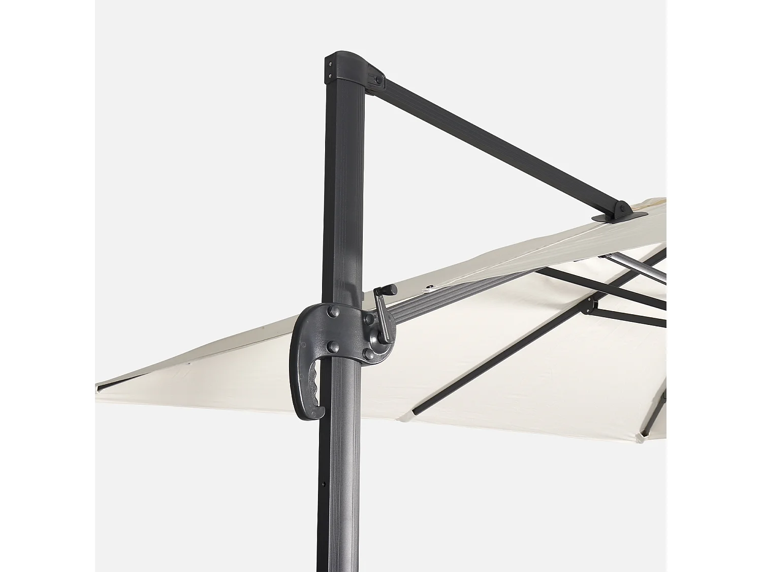 Ombrellone rettangolare, 3x4m + base, ecrù