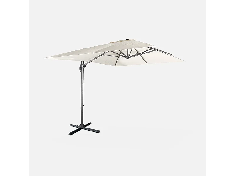 3x4m parasol desplazado rectangular crudo