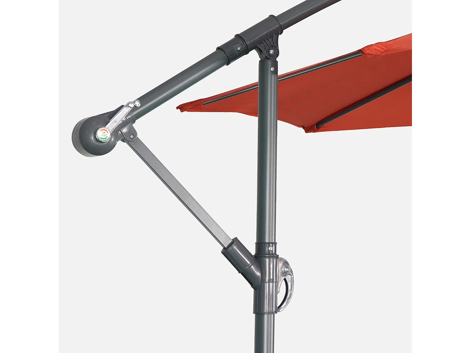 Parasol déporté rond Ø300cm  - Hardelot - Terracotta - Manivelle anti-retour | Toile déperlante | Facile à utiliser