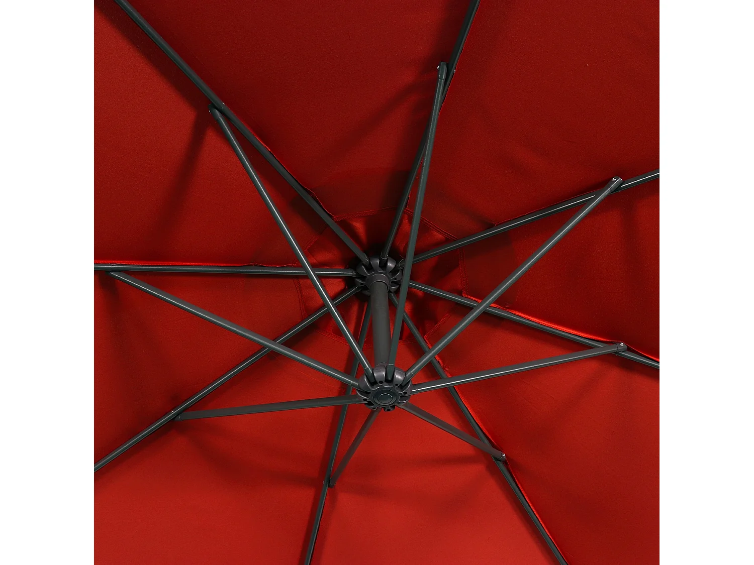 Ombrellone rotondo decentrato 3m, terracotta