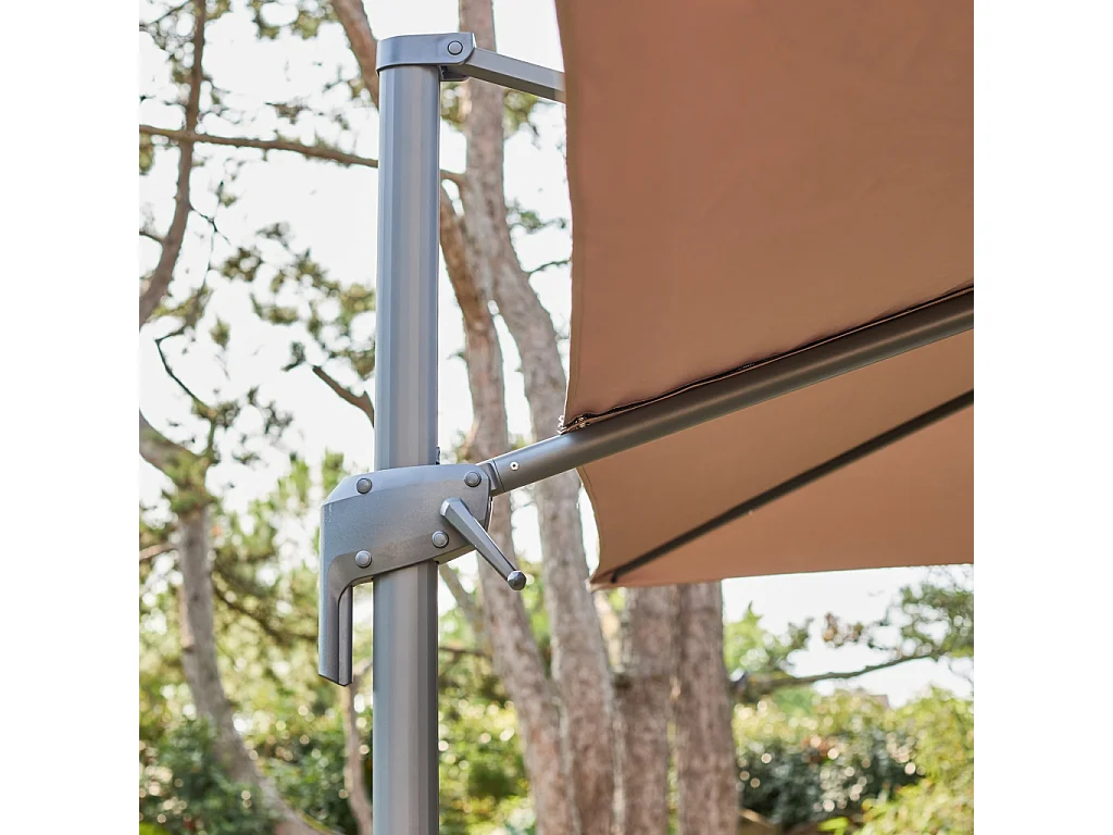 3x4m ombrellone rettangolare decentrato, beige