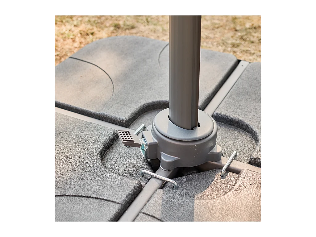 3x4m ombrellone rettangolare decentrato, beige