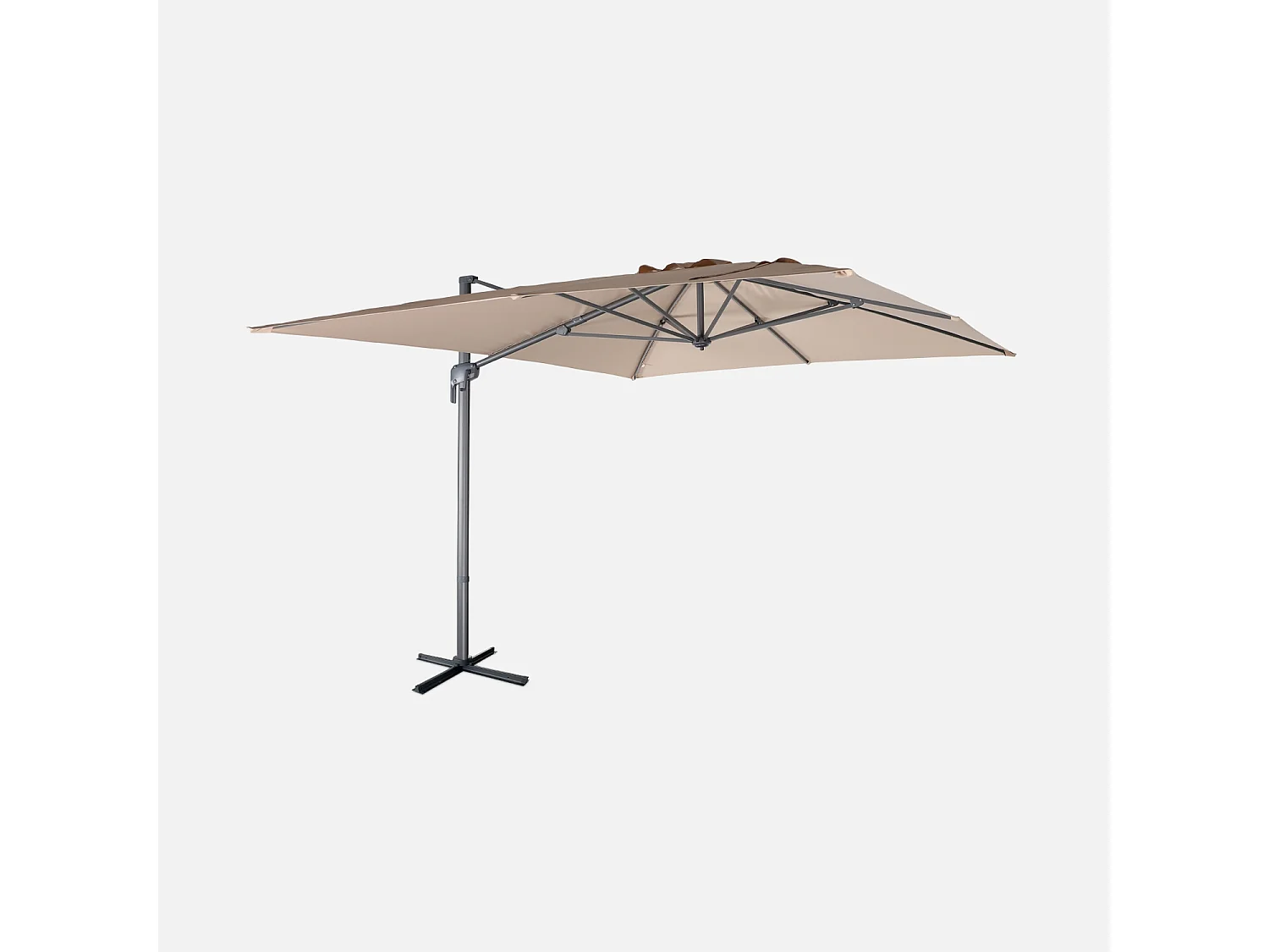 3x4m ombrellone rettangolare decentrato, beige