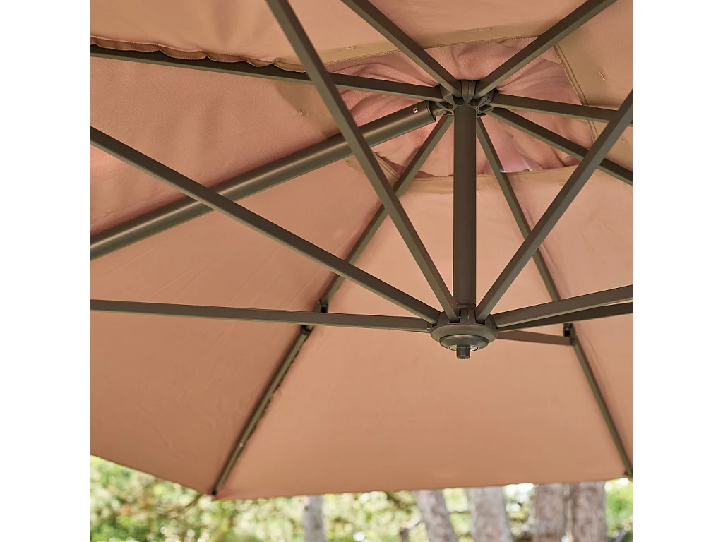 3x4m ombrellone rettangolare decentrato, beige