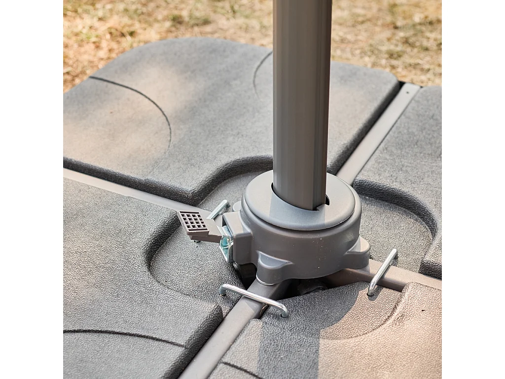 3x4m ombrellone rettangolare decentrato, beige