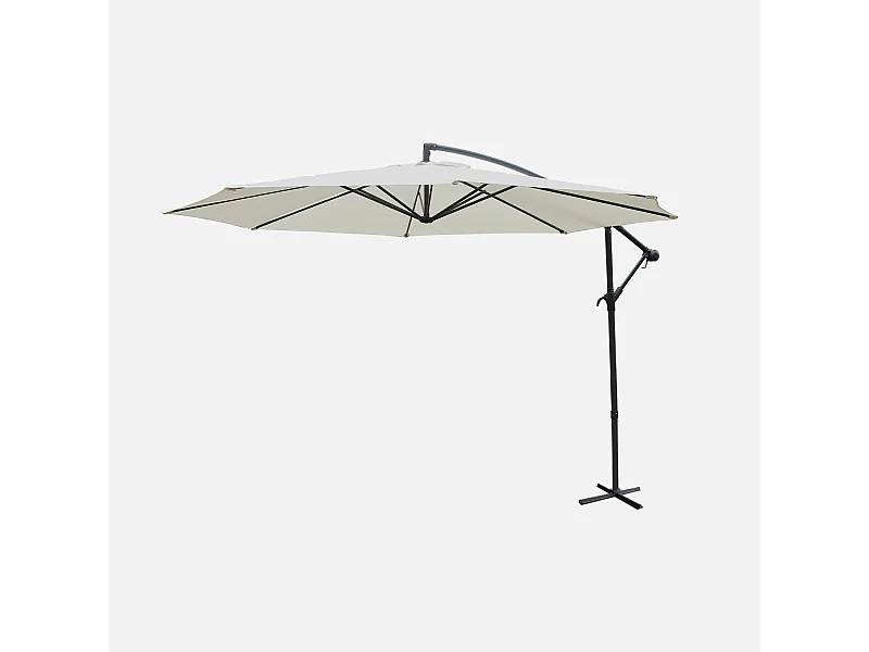 Ombrellone rotondo offset, 350cm, ecrù