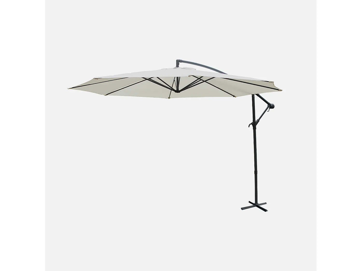 Ombrellone rotondo offset, 350cm, ecrù