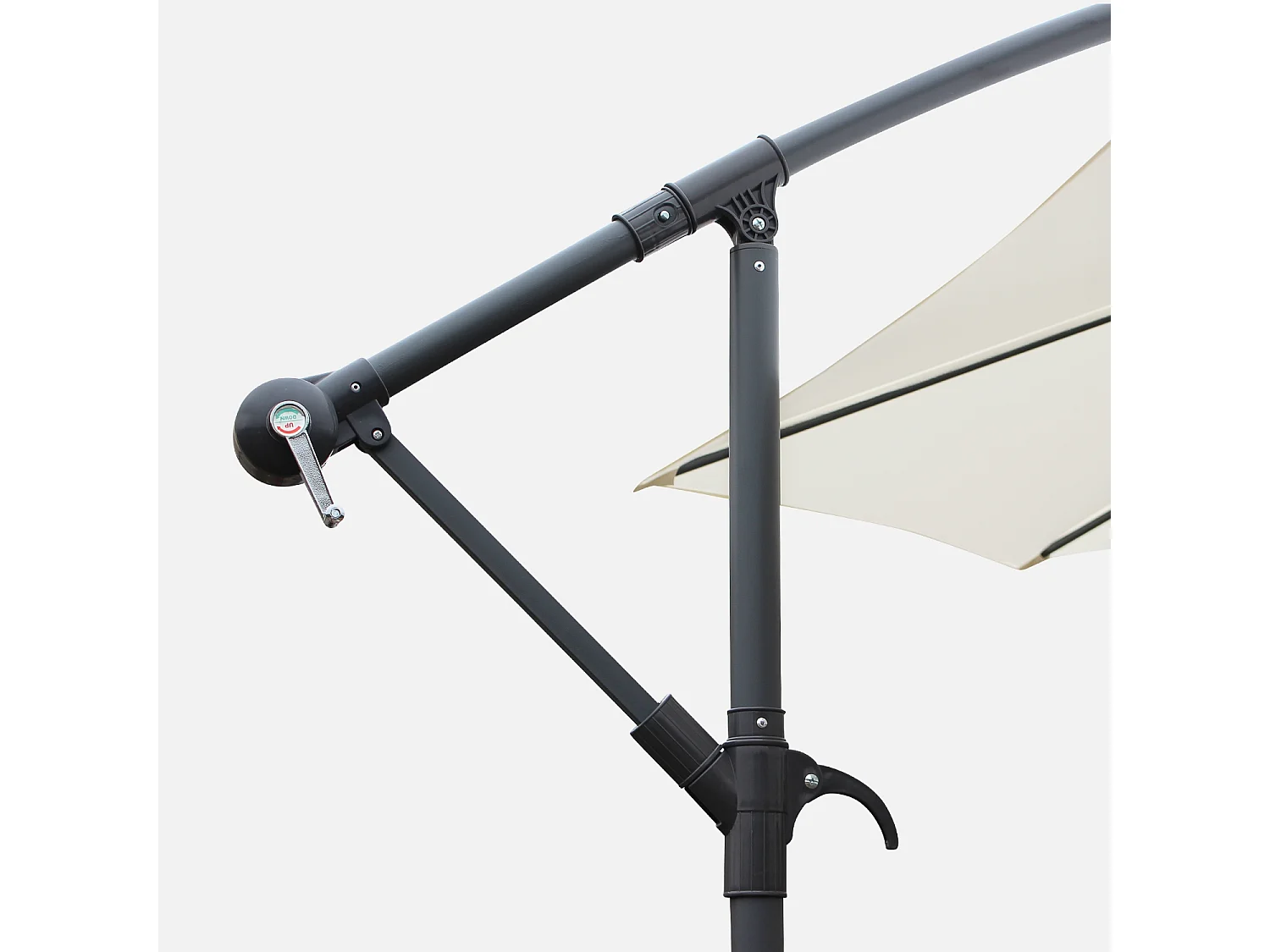 Ombrellone rotondo offset, 350cm, ecrù