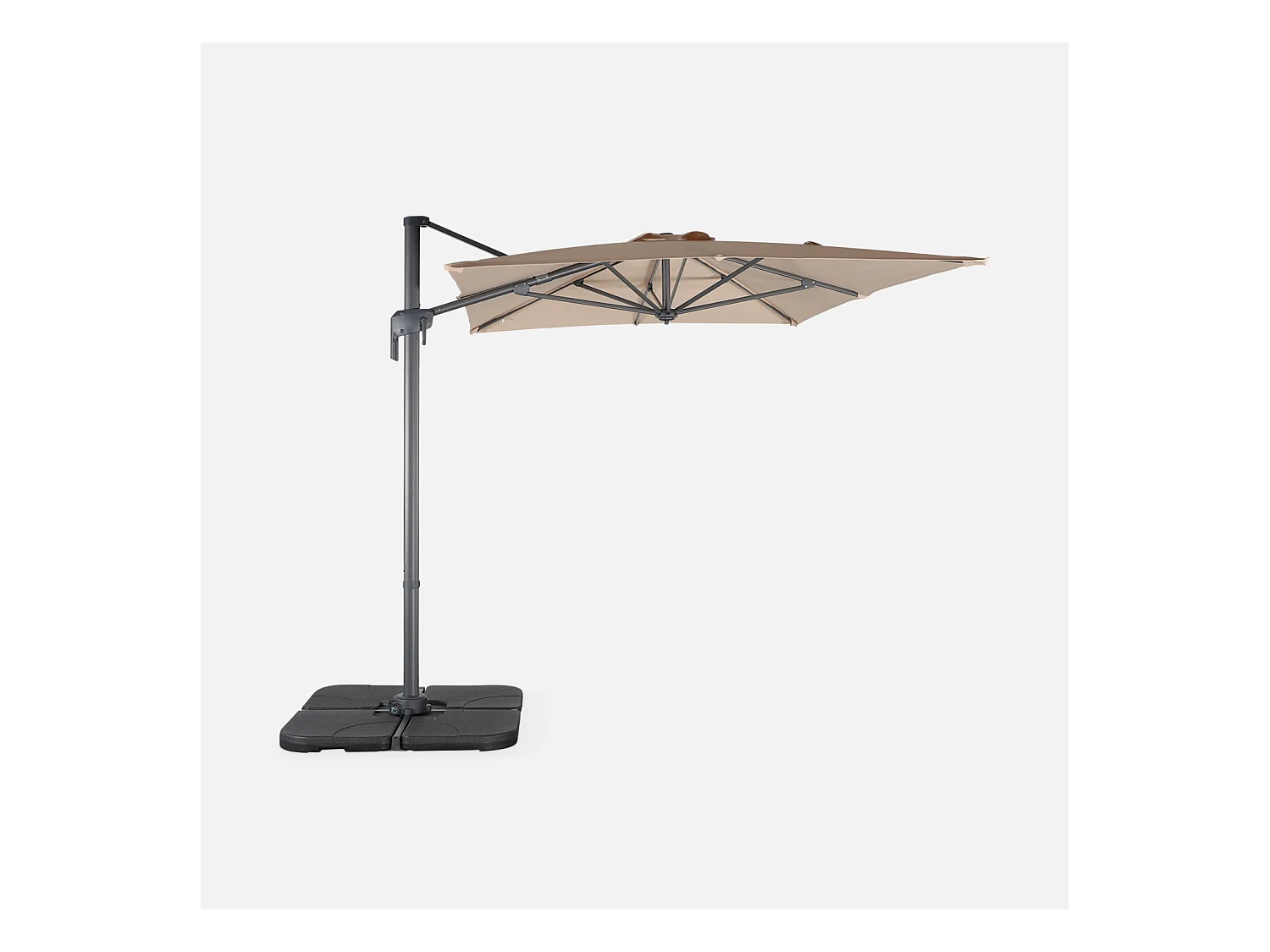 Parasol desplazado rectangular 3x2m beige