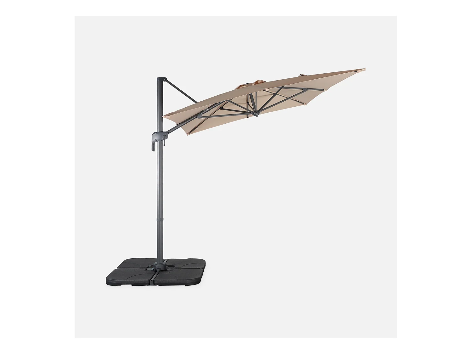 Parasol desplazado rectangular 3x2m beige