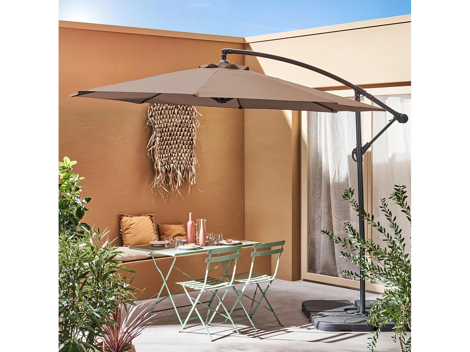 Ombrellone rotondo offset 300cm, beige