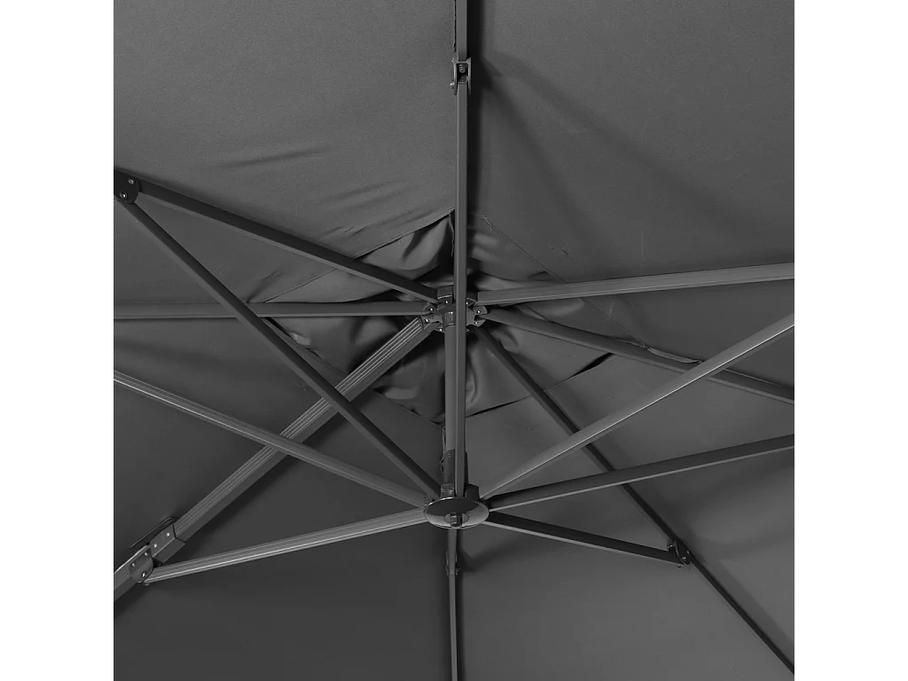 Parasol déporté rectangulaire 3x4 m - Wimereux - Gris - Parasol excentré inclinable dans 5 positions. rotatif à 360°.