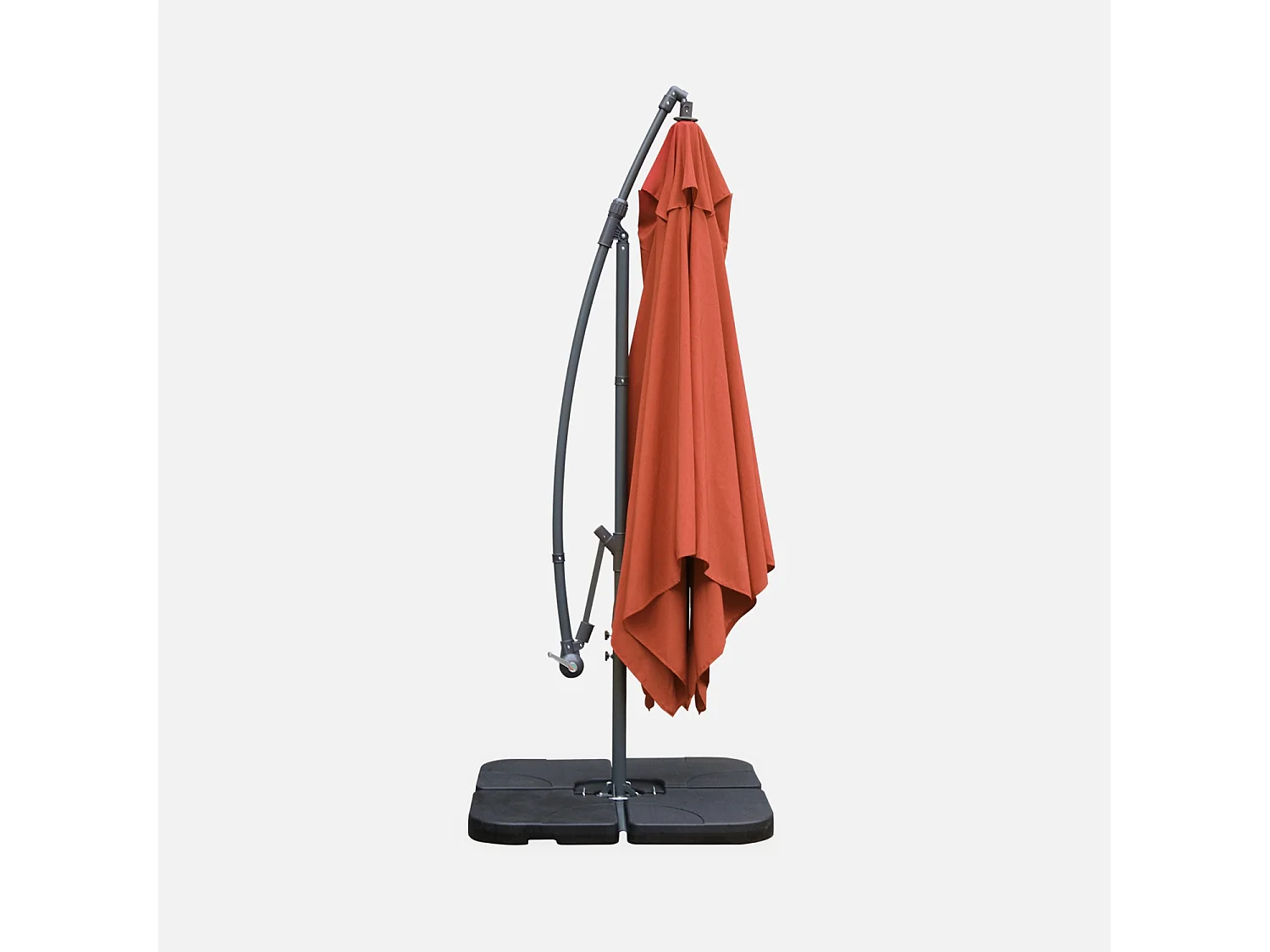 Ombrellone quadrato eccentrico, 3x3m, terracotta