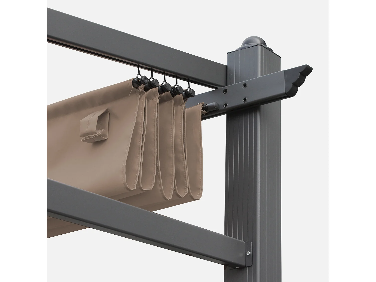 Toile de toit taupe pour tonnelle 3x4m Murum - toile de rechange pergola. toile de remplacement