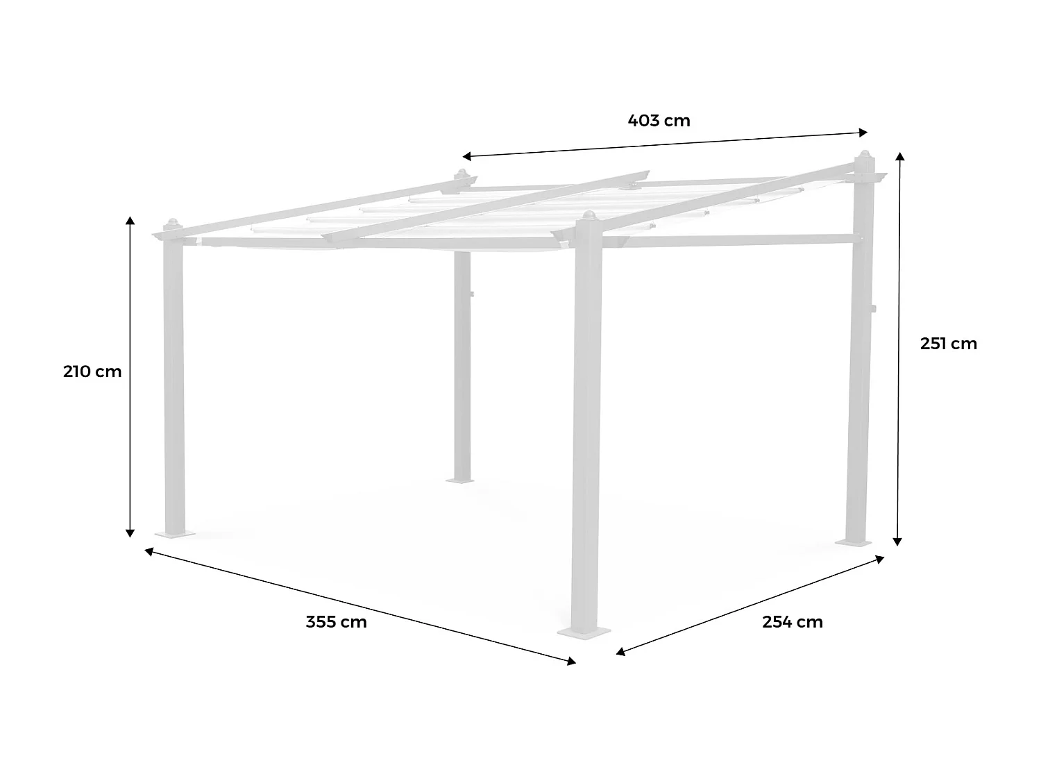 Toile de toit taupe pour tonnelle 3x4m Murum - toile de rechange pergola. toile de remplacement