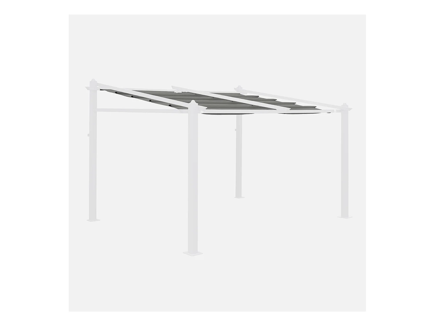 Toile de toit grise pour tonnelle 3x4m Murum - toile de rechange pergola. toile de remplacement
